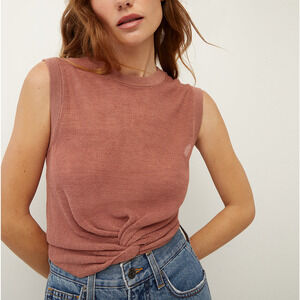 Veronica Beard 'Kellen' Brown Twist-Front Sleeveless Sweater Size XS